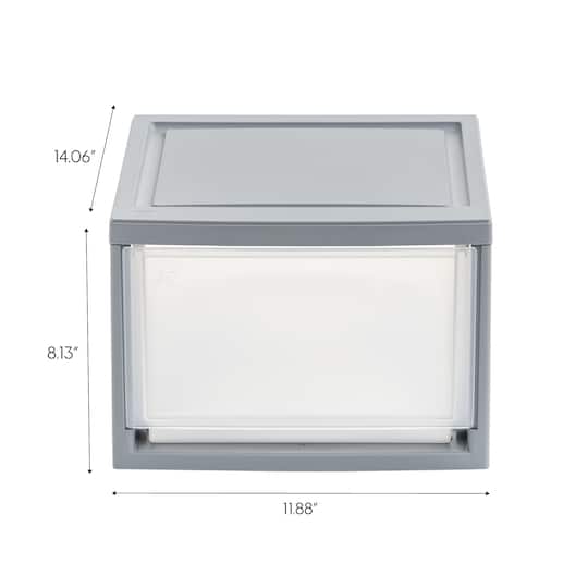 Iris® 13qt. Gray Stackable Drawer, 4 Pack